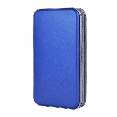 CD Holder,80 Capacity CD/DVD Case Holder Portable Wallet Storage Organizer Hard Plastic Protective Storage Holder for Car Travel (80 Capacity,Blue)