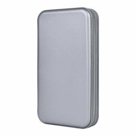 CD Holder,80 Capacity CD/DVD Case Holder Portable Wallet Storage Organizer Hard Plastic Protective Storage Holder for Car Travel (80 Capacity,Grey)