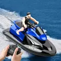 2.4G Rc Boat Motorcycle Speedboat 20 Km/H Radio Remote Control High Speed Ship Water Game Gift For Kids Color Blue
