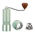 Portable Hand Crank Coffee Grinder Adjustable Coarseness With Stainless Steel Conical Burr Mill 5 Axis CNC Burrs-Green