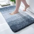 Bath Mats Rug Non-Slip Plush Shaggy Bath Carpet Machine Wash Dry for Bathroom Floor-40*60cm Blue