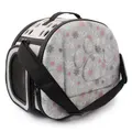 Foldable Pet Dog Carrier Cage Collapsible Travel Kennel Outdoor Shoulder Bag for Puppy Dog Cat (M,Grey)