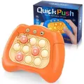 Electronic Handheld Puzzle Pop Light Up Game for Kids?Sensory Fidget Quick Push Games Toy for Boys and Girls6-12 Birthday Gift Orange