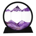 Moving Sand Art, 3D Dynamic Sand Art Liquid Motion, Round Glass 3D Deep Sea Sandscape Relaxing Home and Office Decorations (Purple,18cm)