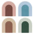 4 Pack Silicone Trivet Mat Hot Pads Colorlorful Rainbow Silicone Trivet Heat Resistant Hot Pot Holder for Kitchen