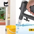 3 in 1 Fish Tank Vacuum Cleaner Tool Quick Siphon Water Changer with Air-Pressing Button for Filtering Changing Aquarium Water Cleaning Sand