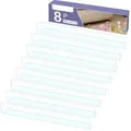 Clear Toy Blockers for Furniture,16"L x 1.6"H Under Bed Blocker,Gap Bumper for Under Furniture Adjustable Clear Toy Blocker for Furniture with Strong Tape (8 Pack)