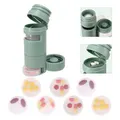 3 in 1 Portable Pill Cutter, Weekly Pill Organizer and Crusher for Small or Large Pills, Travel Pill Bottle, 7 Days for Purse (Green)