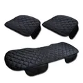 Plush Car Seat Cover Anti Slip Soft Seat Cushion Auto Chair Protector Pad Universal for Sedan Suv Pick-up Truck (Black)