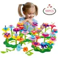 Flower Building Toys, 98 PCS Kids Garden Building Block, Creative Pretend Gardening Toys Early Educational Toy for Girls Christmas Birthday Gift