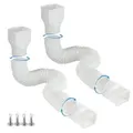 White 2-Pack Rain Gutter Downspout Extensions Flexible,Drain Downspout Extender,Down Spout Drain Extender,Gutter Connector Rainwater Drainage,Extendable from 21 to 60 Inches