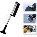 Extendable Ice Scraper Snow Brush for Car Windshield and Glass Snow Ice Remover(Black)