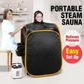 2-Person Pop-Up Sauna Tent Remote-Controlled Portable Home Body Steamer w/ Hat