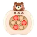 Quick Push Game Console, Light Up Electronic Sensory Games, Travel Handheld Game, Bubble Birthday Gift for Kids Age 5+ (Brown Bear)