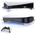 Horizontal Stand for PS5 with 4 USB Extension, Cabinet Console Laydown Holder with Charging Data USB Hub