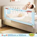 Kids Bed Rail Bedrail Baby Safety Guard Queen Size Adjustable Folding Child Toddler Cot Security Fence Barrier Fall Protection 200x100cm Smurfs