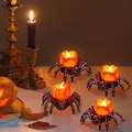 4 PCS Halloween Tea Lights Candles, Battery Operated Halloween Flameless LED Candles for Halloween Party Decorations