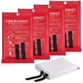 Fire Blankets Emergency for Kitchen Home,Prepared Emergency Fire Retardant Blanket for Home Fireproof Blanket for Camping,Grill,Car,Office,Warehouse,School,Picnic,Fireplace (4Pack)