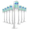 8Packs Electric Toothbrush Replacement Heads Compatible with Philips HX3 HX6 HX9 Fit Plaque Control, Gum Health, FlexCare, HealthyWhite, Essence+ and