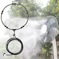 6m Tube 20inch Spray ring Fan Misting Kit Outdoor Cooling System Mist Brass Nozzles Sprayer Brass Adapter for Cooling Patio Garden Greenhouse