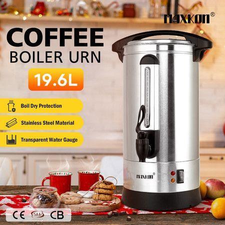 Maxkon Coffee Urn Maker Machine Instant Hot Cold Water Dispenser Kettle Tea Home Commercial Camping Boiler Stainless Steel with Tap 19.6L