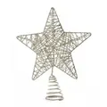 Silver Glittered 3D Tree Top Star with Warm White LED Lights and Timer for Christmas Tree Decoration and Holiday Seasonal D�cor, 8 x 10 Inch