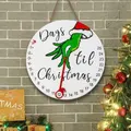 Grinch Christmas Decorations,Grinch Christmas Countdown Advent Calendar,Days Till Christmas Wooden Hanging Sign with Stand for Door,Wall,Table - Holiday Indoor Home Decor