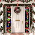 Grinch Christmas Decorations Grinch Porch Sign Door Banner Merry Grinchmas Theme Photography Yard Sign Banner F