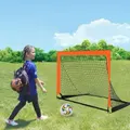 2 Pack 4� x 3� Size Portable Kid Soccer Goals for Backyard, Indoor and Outdoor Pop Up Soccer Goals, 120 x 90 x 90 cm Orange