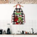 1pc, Polyester Apron, Christmas Theme Apron, Printed Apron, Fashion Housework Kitchen Household Workwear, Kitchen Supplies, Christmas Decor