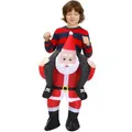 Christmas Costume Party Cosplay Mounted Cycling Santa Claus Inflatable Clothes Kids Teens 120cm-150cm