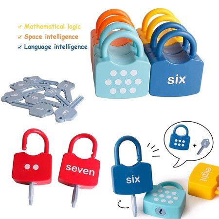 Kids Learning Lock Key Pairing Early Development Educational Alphanumeric Toy Set Indoor Acitivity Birthday Gift