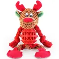 Squeaker Christmas Dog Toys Stuffed Dog Plush Toy Gift for Large Medium Small Dogs Deer Squeaky Toys for Dogs Interactive Durable Dog Chew Toys for Dogs