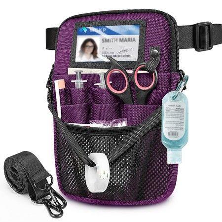 Nurse Fanny Pack Multi Compartment Organizer Pouch Medical Gear Utility Waist Bag Tape Holder Purple