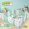 Baby Playpen 18 Panels Safe Fence Kids Enclosure Kidbot Activity Centre Safety Barrier Foldable Gate Play Yard Rabbit Design