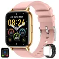Smart Watch Bluetooth for Android iOS Waterproof for Sport Tracker for Men Women-Pink