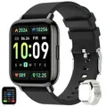 Smart Watch Bluetooth for Android iOS Waterproof for Sport Tracker for Men Women-Black
