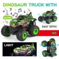 2.4Ghz RC Monster Trucks Remote Control Stunt Car with Light & Music 360�Spin Walk Upright& Drift for Boys(Green)