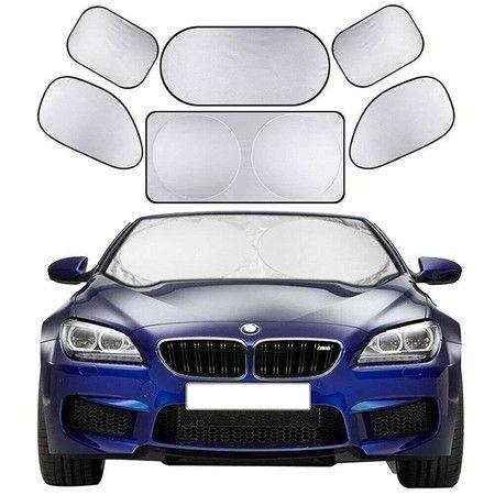 6 Pcs Car Windshield Sunshade, UV Rays Sun Visor Protector, Front Window Sunshades, Foldable Car Sunshade Windscreen for SUV Truck