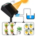 Solar Energy Intelligent Automatic Watering Device Timer System Garden Drip Irrigation Device for 15 Potted Plants in Green House, Garden, Balcony