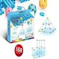 168 PCS Creative Fort Building Kit Toy for 5-8 Years Old Kids,STEM Building Toys DIY Castles Tunnels Play Tent Rocket Tower Indoor & Outdoor,Gift