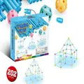 202 PCS Creative Fort Building Kit Toy for 5-8 Years Old Kids,STEM Building Toys DIY Castles Tunnels Play Tent Rocket Tower Indoor & Outdoor,Gift