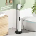 Free Standing Toilet Paper Holder Bathroom Organiser Spare Tissue Roll Storage Reserve Floor Stand Pole Dispenser RV Home Decor 65.5cm Black