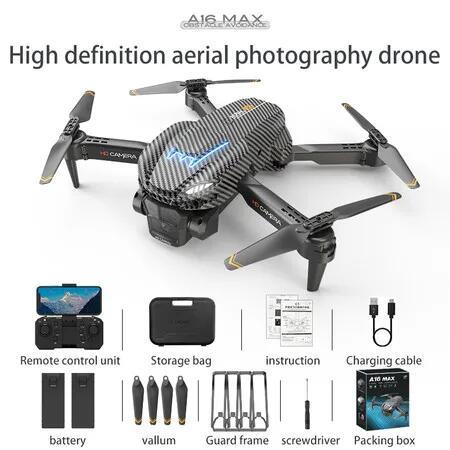 HD Triple Cameras Drone with Wind Resistance Headless Mode Gesture Control FPV Drone RC Drone for Beginners Quadcopter Color Carbon Fiber