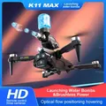 4K Drone with Three Camera Water Bombs Professional Aerial Photography Aircraft Obstacle Avoidance Foldable Quadcopter Color Black