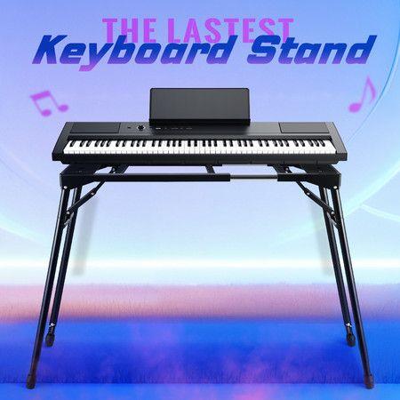 Keyboard Stand Piano Music Collapsible Adjustable Portable Heavy Duty 54 to 88 Key Musical TableÂ Black