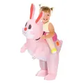 100120cm Easter Inflatable Pink Bunny Costume for Men Women, Party Dress Up Riding Rabbit Blow up Costumes Kids