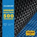 Swimming Pool Blanket Safety Bubble Cover Solar Mat Inground Above Ground 500 Micron 12mx6.4m Blue Black