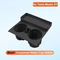 Water Cup Bracket For Tesla Model 3/Y Multifunctional Car Cup Holder Adjustable Car Center Console Organizer Stable Auto Insert Color Black