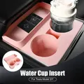 Water Cup Bracket For Tesla Model 3/Y Multifunctional Car Cup Holder Adjustable Car Center Console Organizer Stable Auto Insert Color Pink